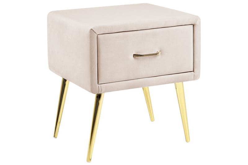 Sängbord Flayat Beige, guld, roséguld - Beige, guld, roséguld - Möbler - Bord & matgrupp - Avlastningsbord & sidobord - Sängbord & nattduksbord