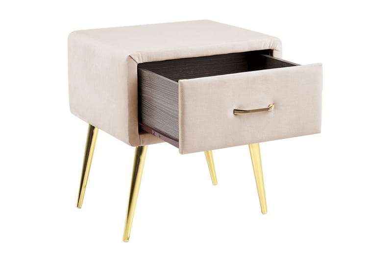 Sängbord Flayat Beige, guld, roséguld - Beige, guld, roséguld - Möbler - Bord & matgrupp - Avlastningsbord & sidobord - Sängbord & nattduksbord