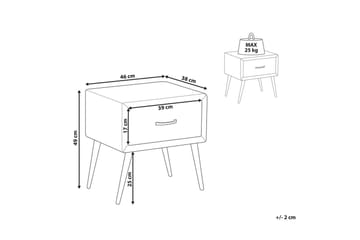 Sängbord Flayat Svart, guld - Svart, guld - Möbler - Bord & matgrupp - Avlastningsbord & sidobord - Sängbord & nattduksbord