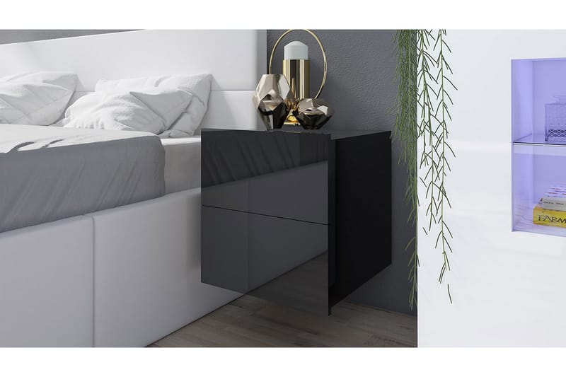 Sängbord Frick 40 cm med Förvaring - Svart - Sängbord & nattduksbord