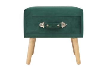 Sängbord grön 40x35x40 cm sammet