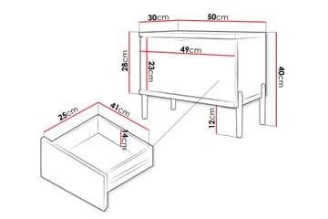 Sängbord Holmes 50 cm - Vit - Möbler - Bord & matgrupp - Avlastningsbord & sidobord - Sängbord & nattduksbord