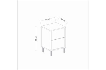 Sängbord Imaj 40 cm - Vit marmor/Guld - Möbler - Bord & matgrupp - Avlastningsbord & sidobord - Sängbord & nattduksbord