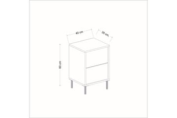 Sängbord Imaj 40 cm - Vit/Svart/Guld - Möbler - Bord & matgrupp - Avlastningsbord & sidobord - Sängbord & nattduksbord