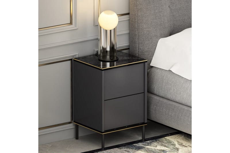 Imaj Sängbord 40x35 cm Antracit - Hanah Home - Möbler - Bord & matgrupp - Avlastningsbord & sidobord - Sängbord & nattduksbord