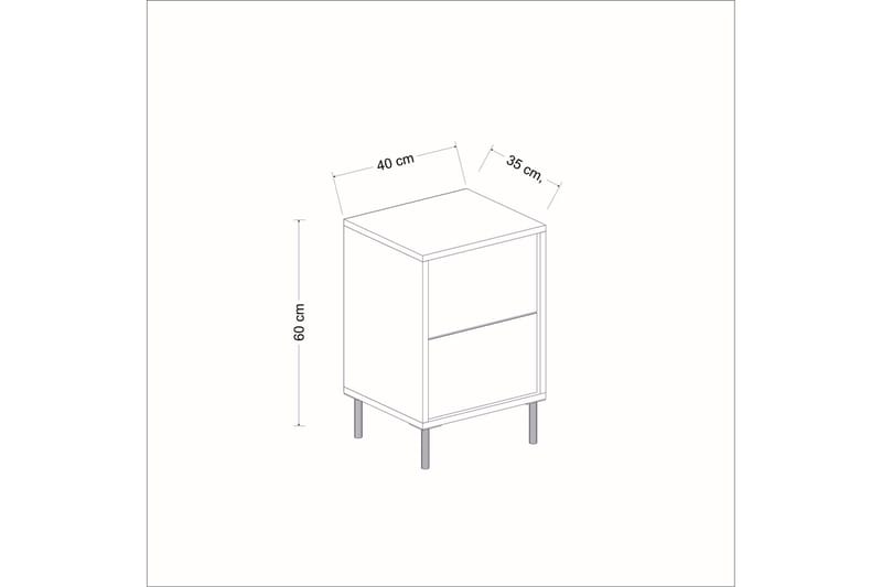 Sängbord Imaj 40x35 cm Antracit - Hanah Home - Sängbord & nattduksbord