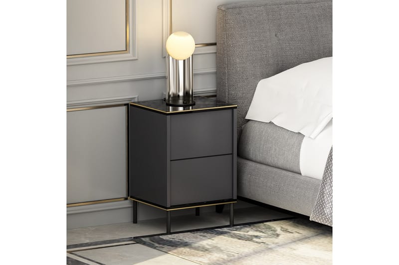 Sängbord Imaj 40x35 cm Antracit - Hanah Home - Möbler - Bord & matgrupp - Avlastningsbord & sidobord - Sängbord & nattduksbord