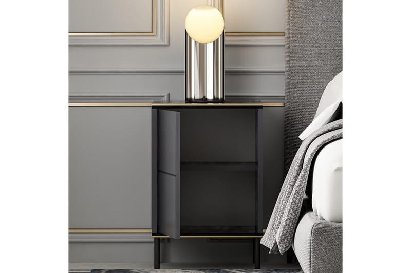 Imaj Sängbord 40x35 cm Antracit - Hanah Home - Möbler - Bord & matgrupp - Avlastningsbord & sidobord - Sängbord & nattduksbord