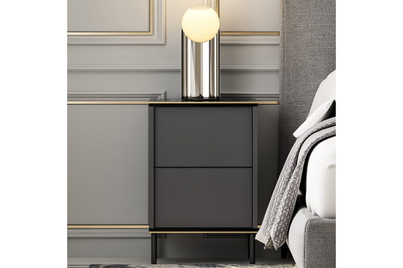 Imaj Sängbord 40x35 cm Antracit - Hanah Home - Möbler - Bord & matgrupp - Avlastningsbord & sidobord - Sängbord & nattduksbord