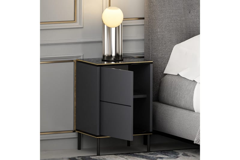 Imaj Sängbord 40x35 cm Antracit - Hanah Home - Möbler - Bord & matgrupp - Avlastningsbord & sidobord - Sängbord & nattduksbord