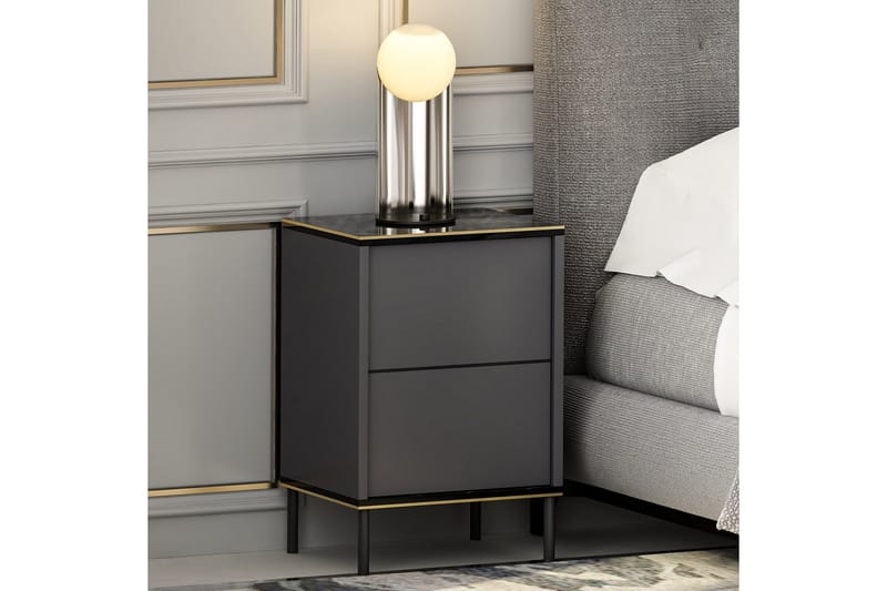 Imaj Sängbord 40x35 cm Antracit - Hanah Home - Möbler - Bord & matgrupp - Avlastningsbord & sidobord - Sängbord & nattduksbord