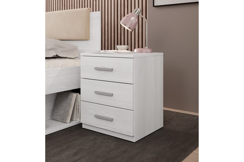 Sängbord Jorbes 41x46 cm - Askgrå|Vit - Sängbord & nattduksbord