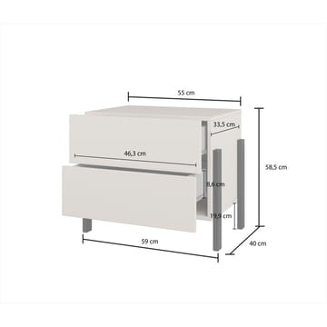 Sängbord Jukon S med 2 Lådor - Möbler - Bord & matgrupp - Avlastningsbord & sidobord - Sängbord & nattduksbord
