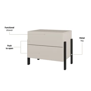 Sängbord Jukon S med 2 Lådor - Möbler - Bord & matgrupp - Avlastningsbord & sidobord - Sängbord & nattduksbord