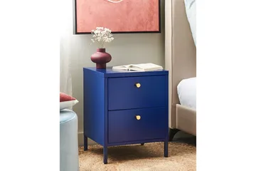 Sängbord Kylea Blå, guld - Blå, guld - Möbler - Bord & matgrupp - Avlastningsbord & sidobord - Sängbord & nattduksbord