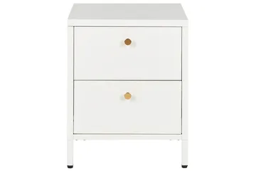 Sängbord Kylea Vitt, guld - Vitt, guld - Möbler - Bord & matgrupp - Avlastningsbord & sidobord - Sängbord & nattduksbord