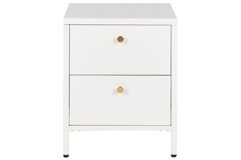 Sängbord Kylea Vitt, guld - Vitt, guld - Möbler - Bord & matgrupp - Avlastningsbord & sidobord - Sängbord & nattduksbord