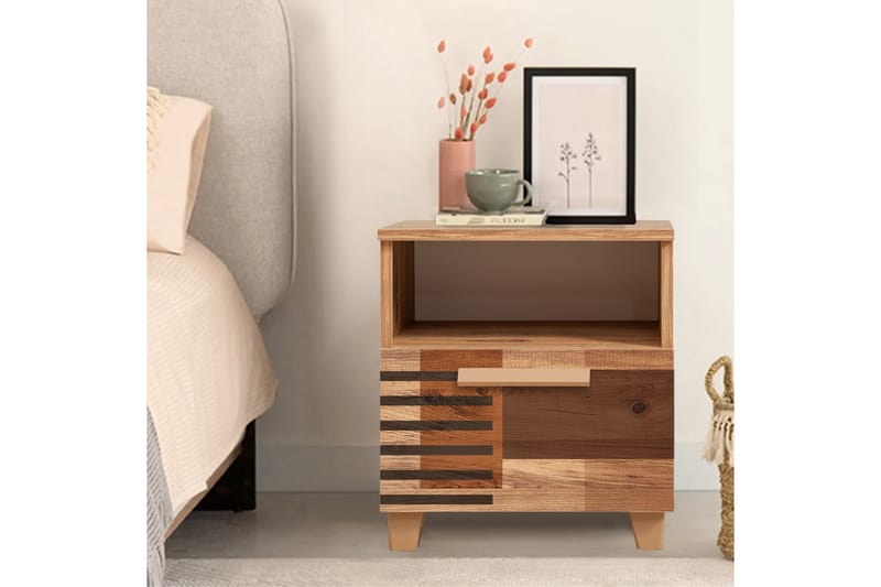 Sängbord Leva 45x40 cm Brun - Hanah Home - Möbler - Bord & matgrupp - Avlastningsbord & sidobord - Sängbord & nattduksbord