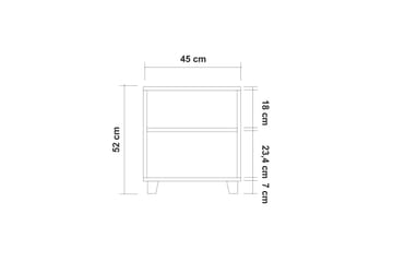 Sängbord Leva 45x40 cm Brun - Hanah Home - Möbler - Bord & matgrupp - Avlastningsbord & sidobord - Sängbord & nattduksbord