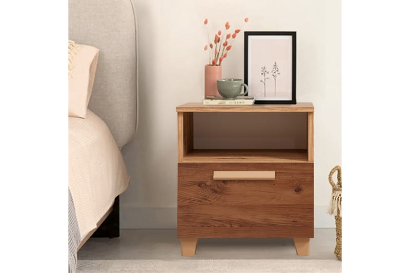 Sängbord Leva 45x40 cm Brun - Hanah Home - Möbler - Bord & matgrupp - Avlastningsbord & sidobord - Sängbord & nattduksbord