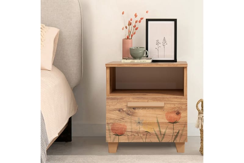 Sängbord Leva 45x40 cm Brun - Hanah Home - Möbler - Bord & matgrupp - Avlastningsbord & sidobord - Sängbord & nattduksbord