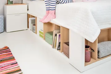 4You Sängbord 41 cm med Förvaring Vit/Natur - VOX - Möbler - Bord & matgrupp - Avlastningsbord & sidobord - Sängbord & nattduksbord