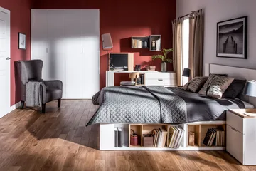 4You Sängbord 41 cm med Förvaring Vit/Natur - VOX - Möbler - Bord & matgrupp - Avlastningsbord & sidobord - Sängbord & nattduksbord