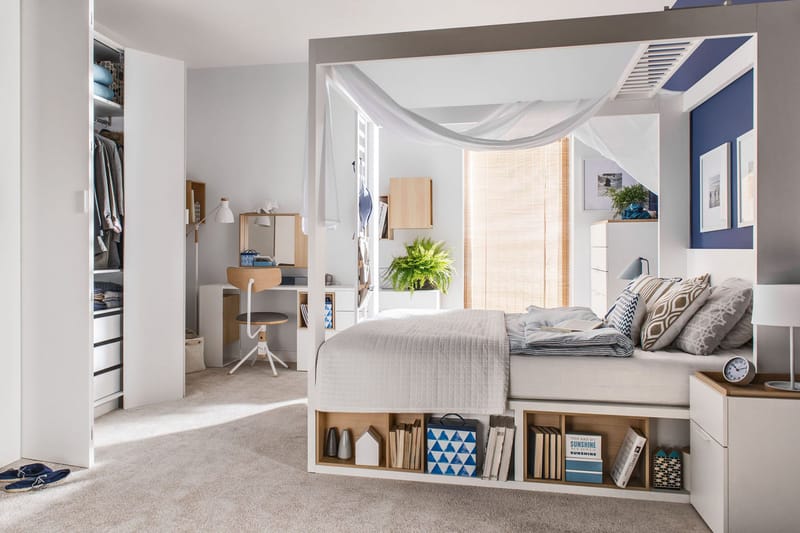 4You Sängbord 41 cm med Förvaring Vit/Natur - VOX - Möbler - Bord & matgrupp - Avlastningsbord & sidobord - Sängbord & nattduksbord