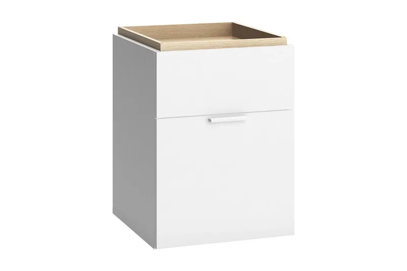 4You Sängbord 41 cm med Förvaring Vit/Natur, VOX