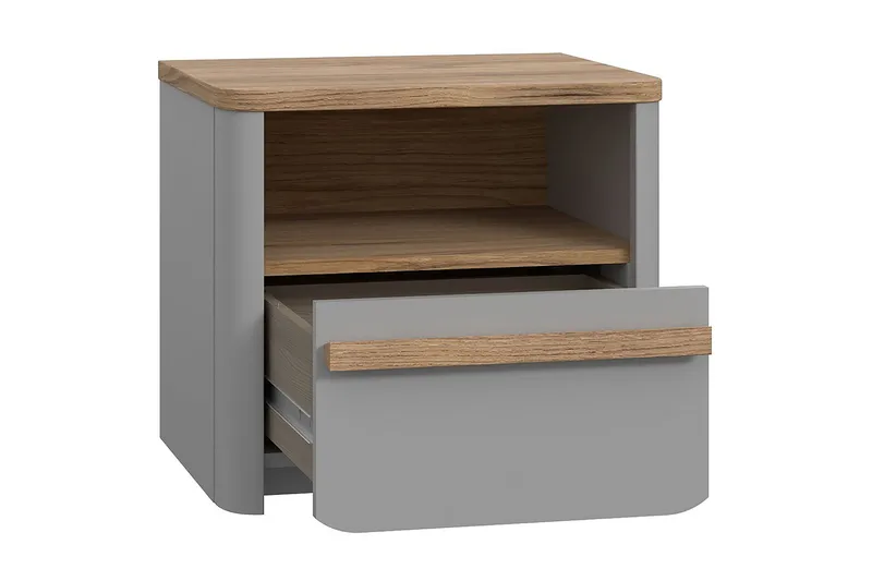Ahmetbay Sängbord 41x49 cm - Grå/Brun - Möbler - Bord & matgrupp - Avlastningsbord & sidobord - Sängbord & nattduksbord