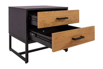 Amsterdam Sängbord Ek/Svart - Möbler - Bord & matgrupp - Avlastningsbord & sidobord - Sängbord & nattduksbord