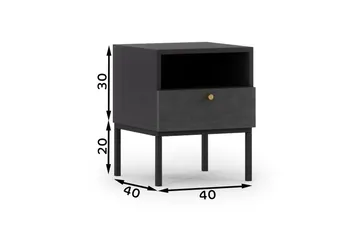 Anjal Sängbord 40 cm - Svart - Möbler - Bord & matgrupp - Avlastningsbord & sidobord - Sängbord & nattduksbord