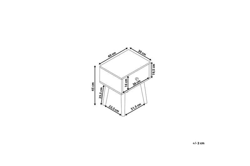 Arvada Sängbord 40 cm med Förvaring Låda - Brun - Möbler - Bord & matgrupp - Avlastningsbord & sidobord - Sängbord & nattduksbord