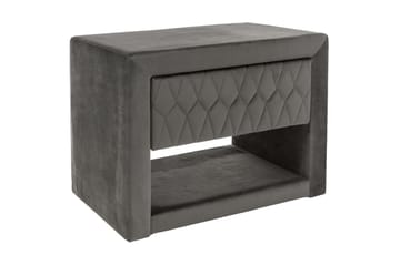 Azurro Sängbord 50 cm - Sammet/Grå - Möbler - Bord & matgrupp - Avlastningsbord & sidobord - Sängbord & nattduksbord
