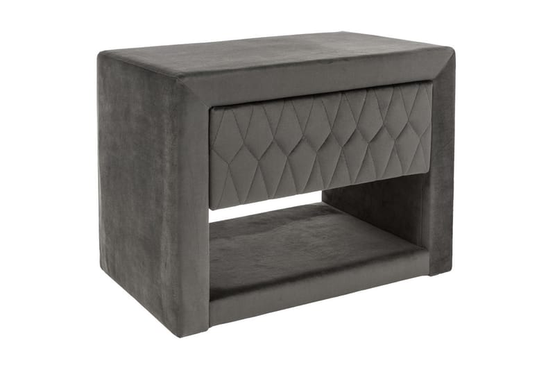 Azurro Sängbord 50 cm - Sammet/Grå - Möbler - Bord & matgrupp - Avlastningsbord & sidobord - Sängbord & nattduksbord