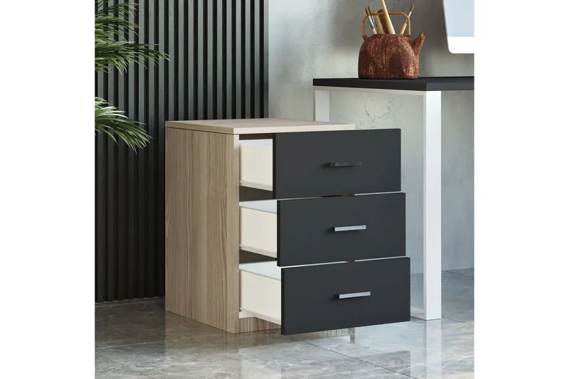 Barrock Sängbord 45 cm - Natur/Svart - Möbler - Bord & matgrupp - Avlastningsbord & sidobord - Sängbord & nattduksbord