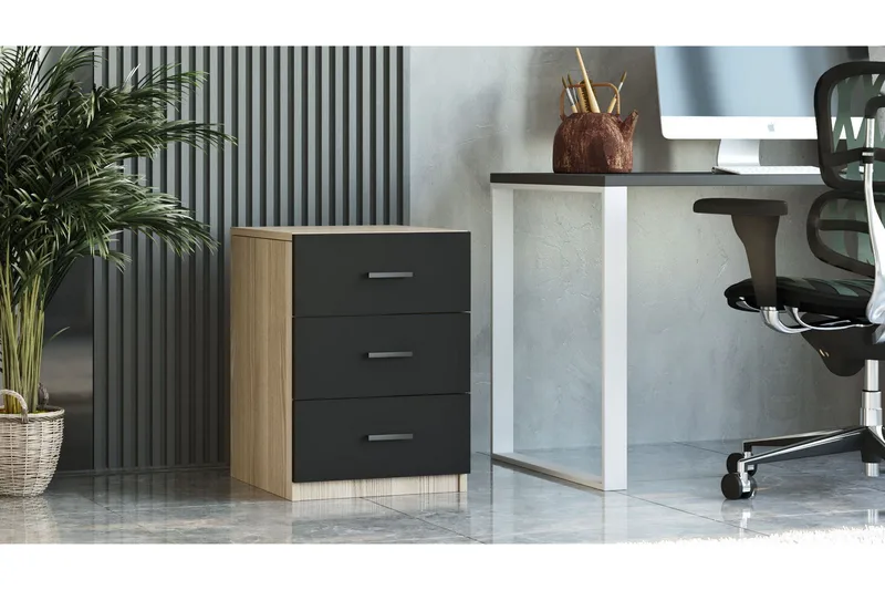 Barrock Sängbord 45 cm - Natur/Svart - Möbler - Bord & matgrupp - Avlastningsbord & sidobord - Sängbord & nattduksbord