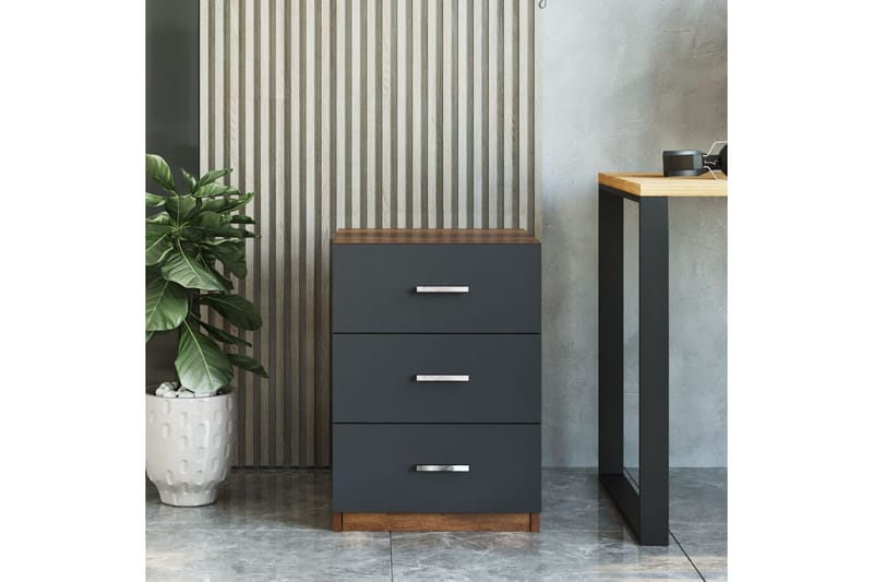 Barrock Sängbord 45 cm - Teak/Antracit - Möbler - Bord & matgrupp - Avlastningsbord & sidobord - Sängbord & nattduksbord