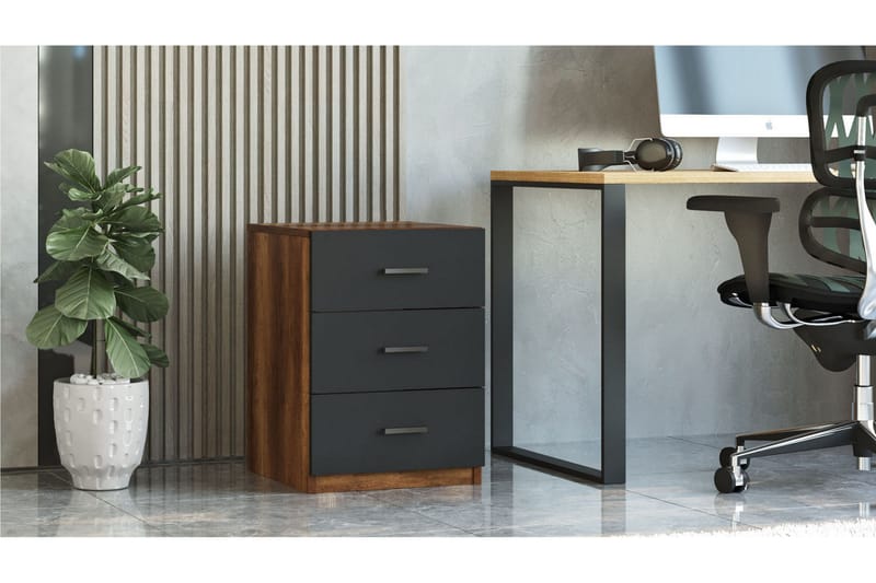 Barrock Sängbord 45 cm - Teak/Antracit - Möbler - Bord & matgrupp - Avlastningsbord & sidobord - Sängbord & nattduksbord