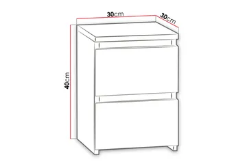 Basildon Sängbord 30 cm med Förvaring 2 Lådor - Svart - Möbler - Bord & matgrupp - Avlastningsbord & sidobord - Sängbord & nattduksbord