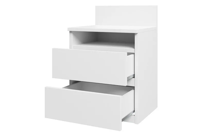 Basildon Sängbord 40 cm med Förvaring 2 Lådor + Hylla - Svart - Möbler - Bord & matgrupp - Avlastningsbord & sidobord - Sängbord & nattduksbord