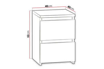 Basildon Sängbord 40 cm med Förvaring 2 Lådor - Vit - Möbler - Bord & matgrupp - Avlastningsbord & sidobord - Sängbord & nattduksbord