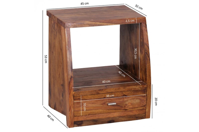 Bielss Sängbord 45 cm med Förvaring Låda + Hylla - Möbler - Bord & matgrupp - Avlastningsbord & sidobord - Sängbord & nattduksbord