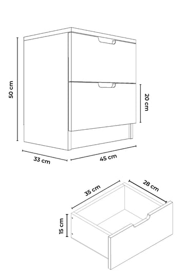 Boran Sängbord 45 cm - Möbler - Bord & matgrupp - Avlastningsbord & sidobord - Sängbord & nattduksbord