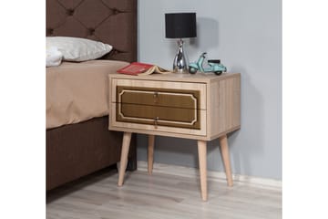 Brokind Sängbord 60 cm med Förvaring 2 Lådor Dekor - Natur/Brun - Möbler - Bord & matgrupp - Avlastningsbord & sidobord - Sängbord & nattduksbord