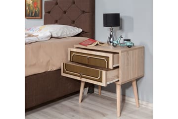 Brokind Sängbord 60 cm med Förvaring 2 Lådor Dekor - Natur/Brun - Möbler - Bord & matgrupp - Avlastningsbord & sidobord - Sängbord & nattduksbord
