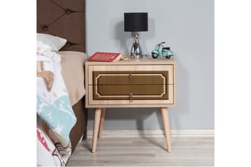 Brokind Sängbord 60 cm med Förvaring 2 Lådor Dekor - Natur/Brun - Möbler - Bord & matgrupp - Avlastningsbord & sidobord - Sängbord & nattduksbord