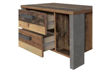 Cadle Sängbord 62 cm med Förvaring 2 Lådor + Hylla - Brun/Grå - Möbler - Bord & matgrupp - Avlastningsbord & sidobord - Sängbord & nattduksbord