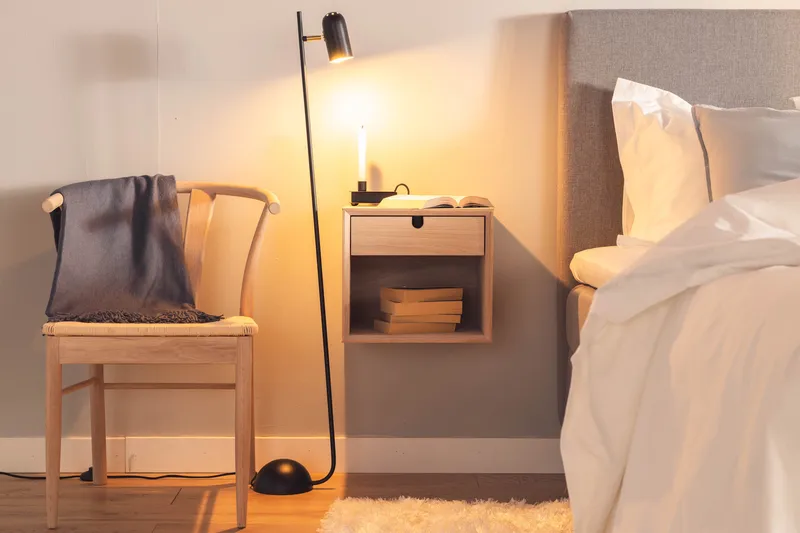 Century Sängbord 37 cm Hög med Förvaring Låda - Beige - Möbler - Bord & matgrupp - Avlastningsbord & sidobord - Sängbord & nattduksbord