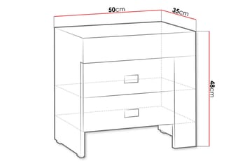 Cezara Sängbord 50 cm Vänster med Förvaring 2 Lådor Bedly Ek - Möbler - Bord & matgrupp - Avlastningsbord & sidobord - Sängbord & nattduksbord